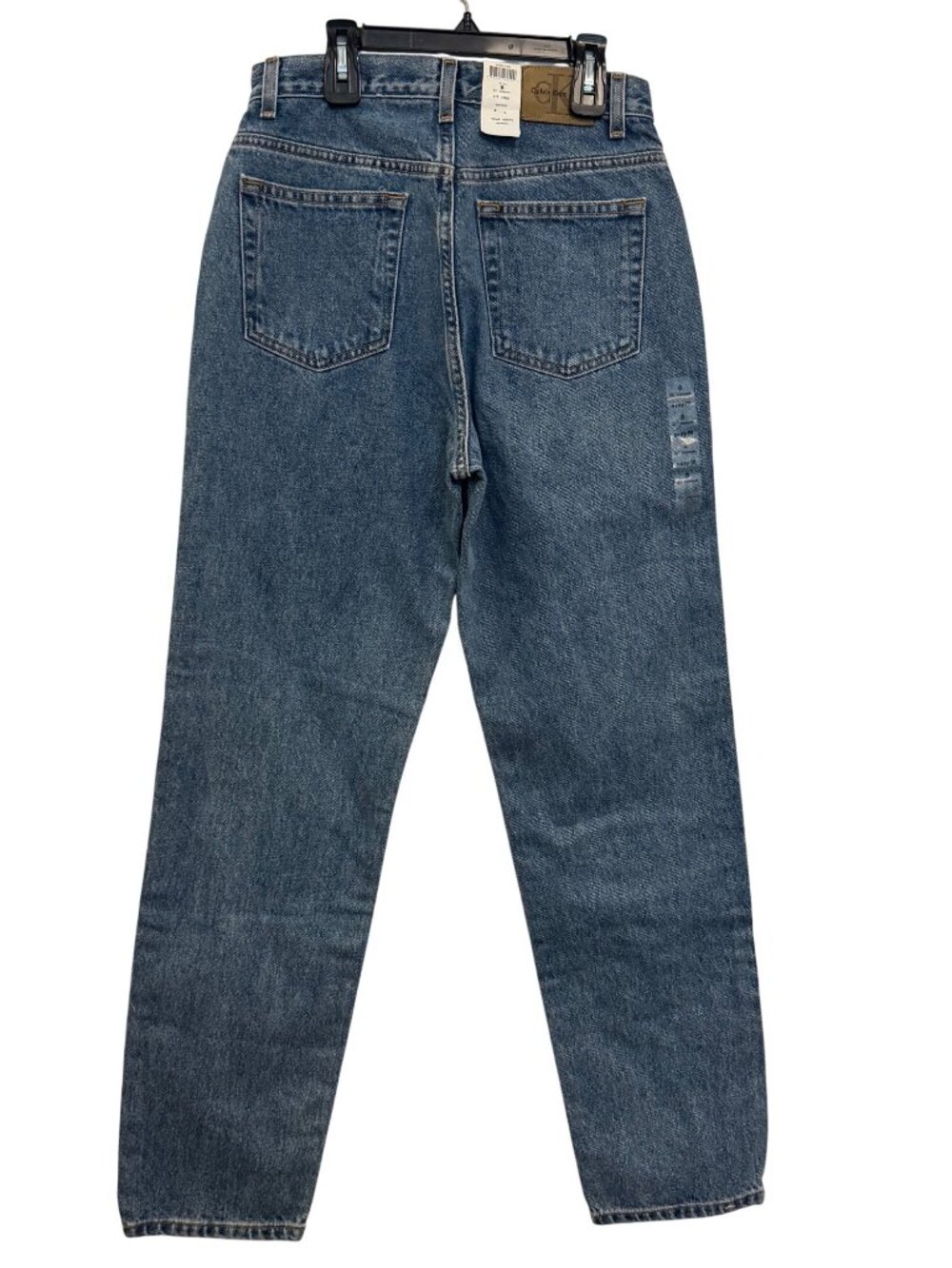 Calvin Klein Womens High-Waisted Straight-Leg Blue Denim Jeans Size 8